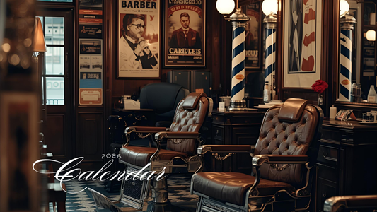 Modern Barbershop 2026 Printable Calendar l Minimal Barber WALL Art for Gentlemen & Professionals
