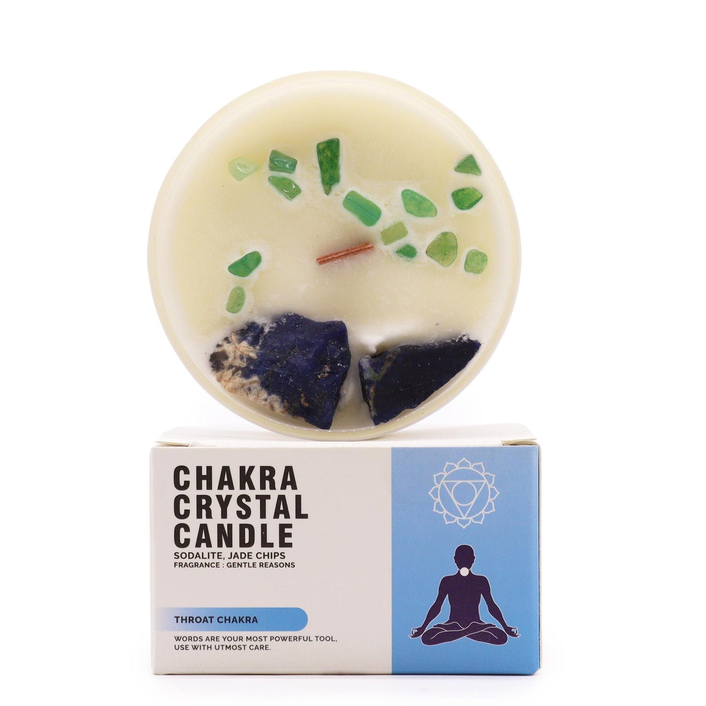 Lumânare cu cristale – Throat Chakra