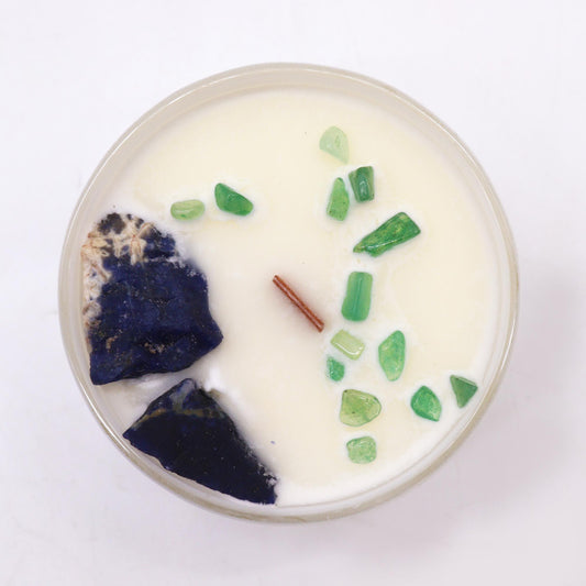 Lumânare cu cristale – Throat Chakra