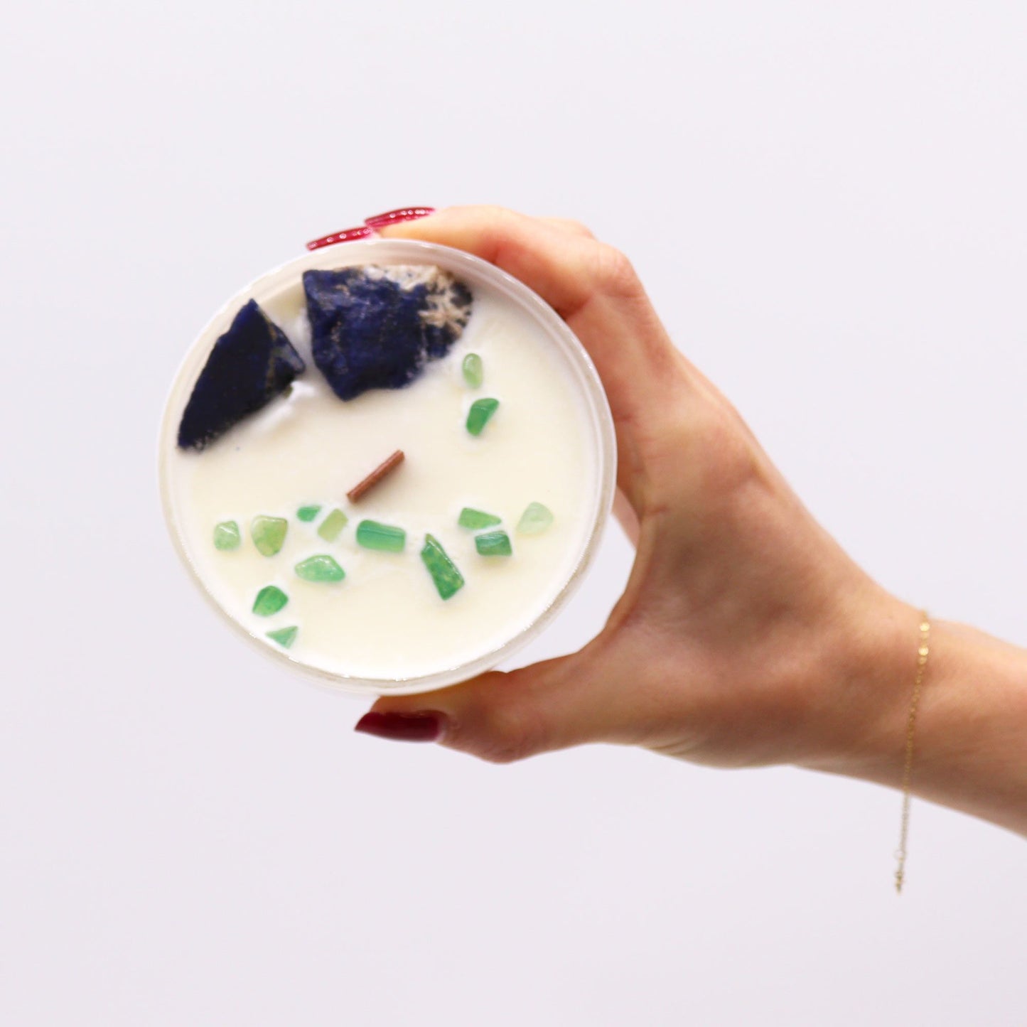 Lumânare cu cristale – Throat Chakra