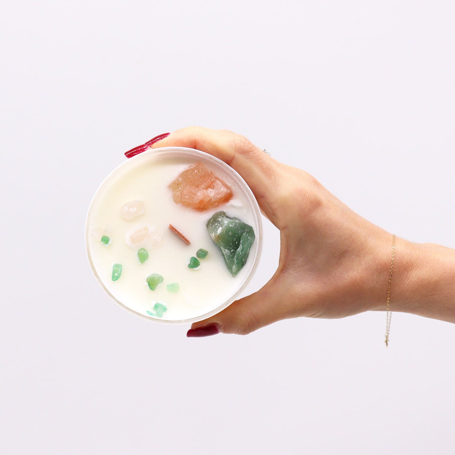 Lumânare cu cristale – Heart Chakra