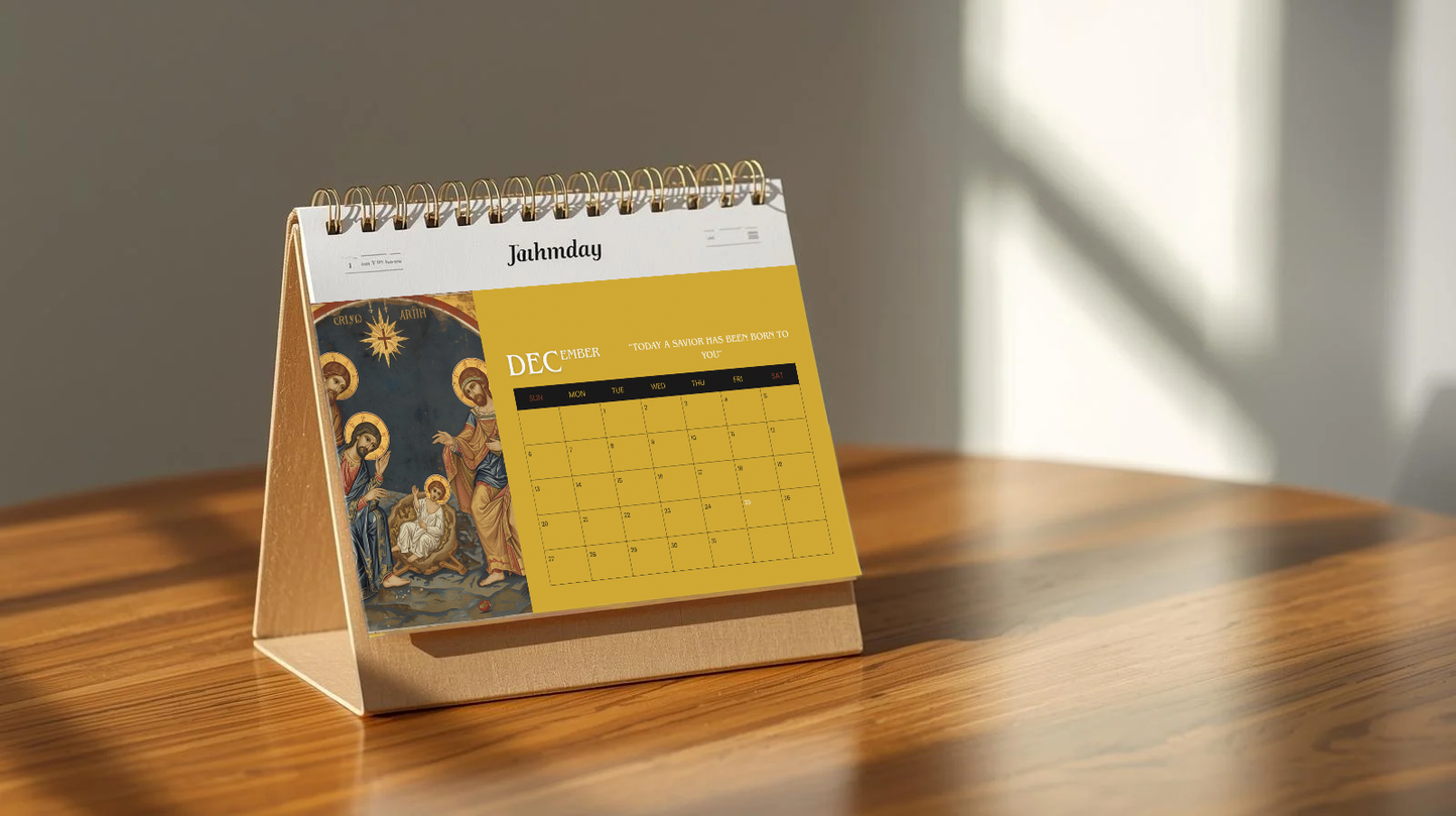 Digital Christian Calendar 2026 l Printable Wall Calendar l Religious Art l Instant Download l Icon Art Calendar 2026