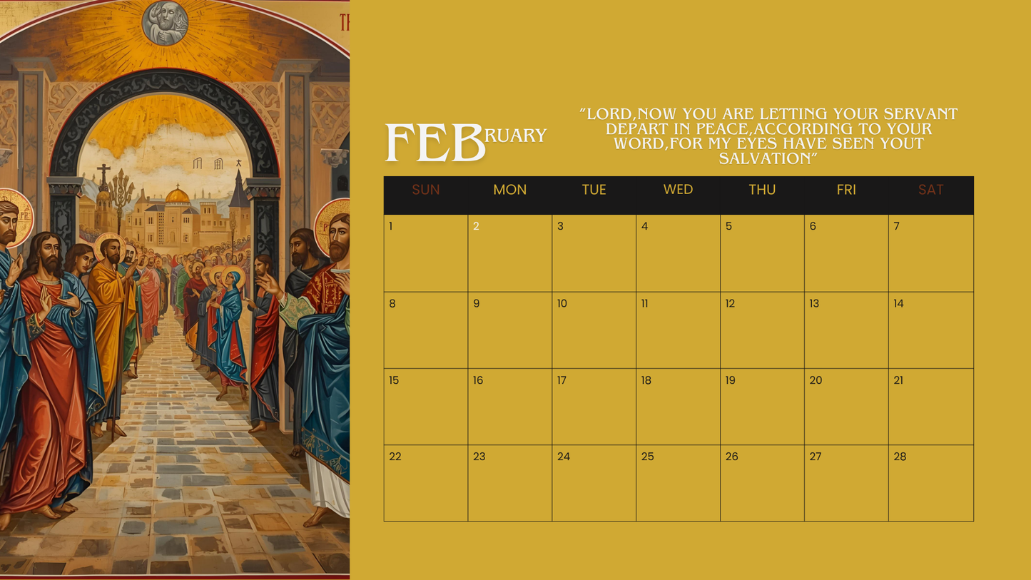 Digital Christian Calendar 2026 l Printable Wall Calendar l Religious Art l Instant Download l Icon Art Calendar 2026
